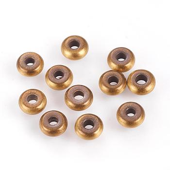 Brass Beads, Donut, Brushed Antique Bronze, 5x2mm, Hole: 1.5mm