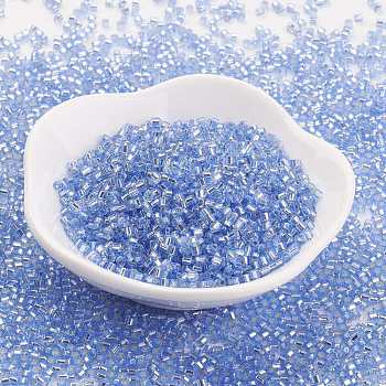 TOHO Japanese Seed Beads, Two Cut Hexagon, (33) Silver Lined Light Sapphire, 11/0, 2x2mm, Hole: 0.6mm, about 44000pcs/pound
