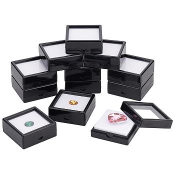 Acrylic Jewelry Box, with Sponge, Square, Black, 5.05x5.05x2cm