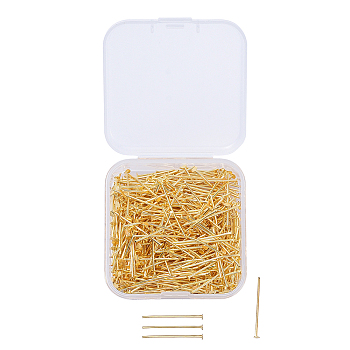 Iron Flat Head Pins, Golden, 24x0.7mm, 21 Gauge, Head: 2mm, about 450pcs/box
