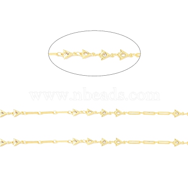 Rack Plating Brass Triangle & Paperclip Chains(CHC-C025-09G)-2