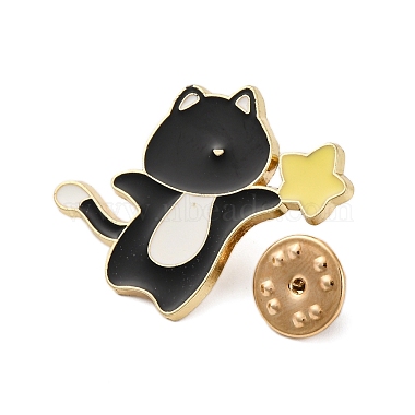 Animals Holding Star Enamel Pins(JEWB-S032-02G-A)-3