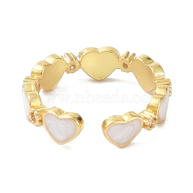 Heart Real 18K Gold Plated Cuff Rings for Girl Women Gift(ZIRC-C021-05G)-3