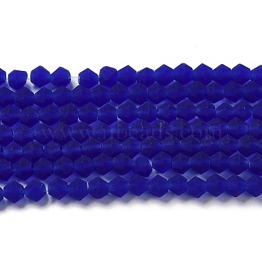 Dark Blue Bicone Glass Beads
