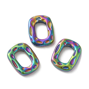 Rainbow Color Rectangle 304 Stainless Steel Linking Rings