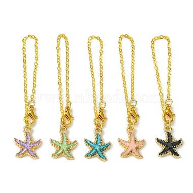 Mixed Color Starfish Alloy+Enamel Pendant Decorations