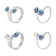 Pandahall Elite® 4pcs 4 anneaux de manchette en résine style mauvais œil(RJEW-PH0001-11)-6