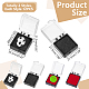 24Pcs 2 Colors Plastic Packing Boxes with Sponge Inside for Brooches(CON-HY0001-06)-2