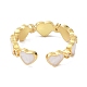 Heart Real 18K Gold Plated Cuff Rings for Girl Women Gift(ZIRC-C021-05G)-3