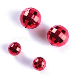 Opaque Acrylic Beads, Round, Red, 10mm, Hole: 2.5mm(PACR-WH0002-006A-01)