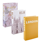 3Pcs 3 Styles Paper Fake Book Model Simulation Book, Home Living Bookshelf Prop Display Decorations, Mixed Color, 263x169x42mm, 1pc/style(AJEW-DC0003-73)
