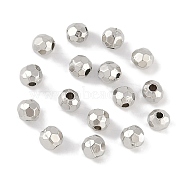 CCB Plastic Beads, Round, Faceted, 4x3.5mm, Hole: 1.4mm(ALUM-U001-01B-01)