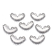 201 Stainless Steel Tray Settings, Lace Edge Bezel Cups, Heart, Stainless Steel Color, Tray: 6x15mm, 8.5x15.5x2.5mm(STAS-P245-26P)