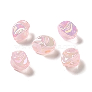 UV Plating Rainbow Iridescent Acrylic Beads, Nuggets, Pink, 18.5x15x13.5mm, Hole: 1.4mm(PACR-M002-07C)