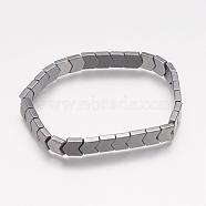 Non-magnetic Synthetic Hematite Stretch Bracelets, 2-1/2 inch(64mm)(BJEW-K159-01)