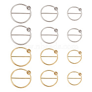 Alloy Rings, Garment Accessories, Waist Ring, Cadmium Free & Lead Free, Platinum & Golden, Inner Diameter: 30~40mm, 12pcs/box(FIND-TA0001-33)