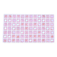 Glass Rhinestone Cabochons, Nail Art Decoration Accessories, Faceted, Square, Pearl Pink, 8x8x4.5mm(MRMJ-N029-02B-07)
