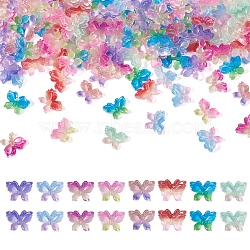 160Pcs 8 Colors Luminous Resin Cabochons, Glow in the Dark, Nail Art Decoration Accessories, Butterfly, Mixed Color, 8x10x3mm, 20pcs/color(MRMJ-TA0001-22)