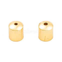 Brass Cord Ends, End Caps, Column, Real 18K Gold Plated, 8x7x7mm, Hole: 1mm, Inner Diameter: 6.5mm(KK-O146-05B-G)