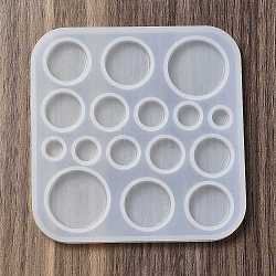 DIY Cabochon Silicone Molds, Resin Casting Molds, For UV Resin, Epoxy Resin Jewelry Making, Flat Round, 91x91x5mm, Inner Diameter: 8~24mm(SIMO-H009-07A)