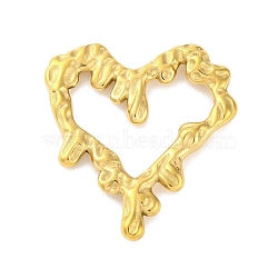 304 Stainless Steel Pendants, Real 18K Gold Plated, Heart, 36x33x3mm, Hole: 22x25mm(STAS-Z096-02G-02)