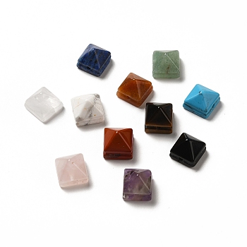 Natural & Synthetic Mixed Stone Beads, Faceted Pyramid Bead, 9x10x10mm, Hole: 1.2mm