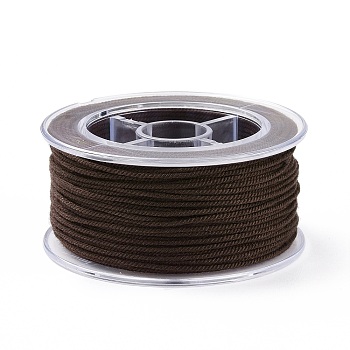 Macrame Cotton Cord, Braided Rope, with Plastic Reel, for Wall Hanging, Crafts, Gift Wrapping, Coconut Brown, 1.5mm, about 21.87 Yards(20m)/Roll