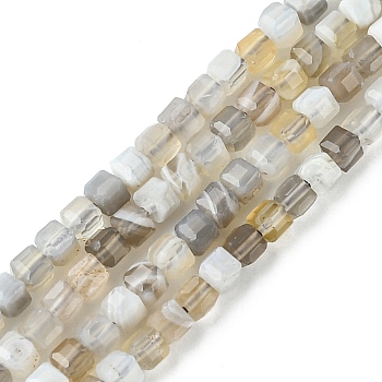 Natural Botswana Agate Beads Strands, Faceted, Cube, 2~2.5x2~2.5x2~2.5mm, Hole: 0.5mm, about 176~181pcs/strand, 15.16~15.35 inch(38.5~39cm)