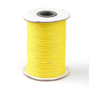 Korean Waxed Polyester Cord, Yellow, 1mm, about 85yards/roll