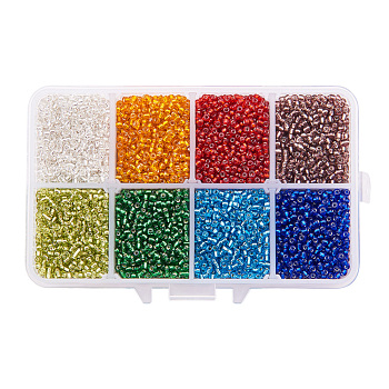 PandaHall Elite Mixed 12/0 Round Glass Seed Beads, Mixed Color, 2mm, Hole: 1mm, about 12500pcs/box