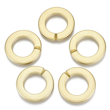 Opaque Spray Painted Acrylic Linking Rings, Quick Link Connectors, for Rolo Chains Making, Ring, Gold, 31.5x4.5mm, Inner Diameter: 18mm, about 187pcs/500g