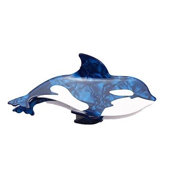 Shark Cellulose Acetate Claw Hair Clips, Sea Animal Hair Accessories for Women, Marine Blue, 60x135mm