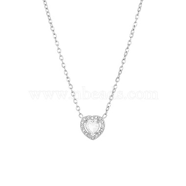 White Heart Cubic Zirconia Necklaces