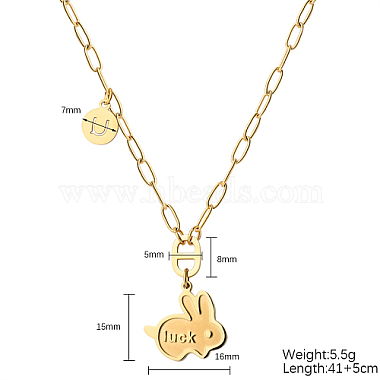 Luck Rabbit Stainless Steel Pendant Necklaces(KA9286-3)-2