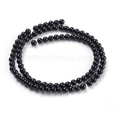 Round Natural Black Onyx Beads Strands(G-S119-4mm)-2