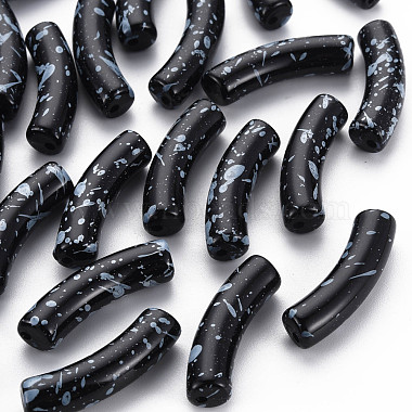 Black Tube Acrylic Beads