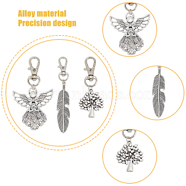 HOBBIESAY 12Pcs 3 Style Tibetan Style Alloy Keychain(HJEW-HY0001-03)-4