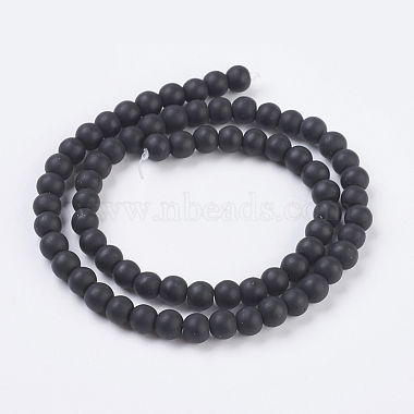 Synthetical Black Stone Beads Strands(G-G508-7)-2