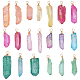 20 pendentif en cristal de quartz naturel galvanisé.(PALLOY-AB00141)-1