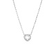 White Cubic Zirconia Heart Pendant Necklace with Stainless Steel Chains(OQ9710-5)-1