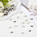 50Pcs 304 Stainless Steel Ear Cuff Findings, with Hole, Stainless Steel Color, 10x9x6mm, Hole: 0.9mm(STAS-LP0005-26)