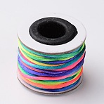 Nylon Satin Rattail Cords, Beading Threads for Bracelet Jewelry Making Chinese Knotting Macrame Craft, Colorful, 2mm, about 10.93 yards(10m)/roll(X-NWIR-O001-A-20)