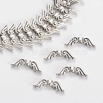 Wing Tibetan Style Alloy Beads Strands, Lead Free, Antique Silver, 5x15x3mm, Hole: 2mm, about 48pc/strand, 8 inch(TIBEB-D039-03AS-LF)