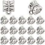 240Pcs Tibetan Style Alloy Tube Bails, Loop Bails, Bail Beads, Column, Lead Free & Cadmium Free, Antique Silver, 9x7x7mm, Hole: 2mm(TIBE-SP0001-09AS)
