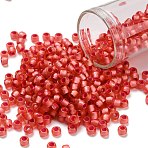 TOHO 6/0 Round Beads, Japanese Seed Beads, (2201) Silver Lined Almond Blossom, 4mm, Hole: 1.5mm, about 168pcs/10g(X-SEED-TR06-2201)