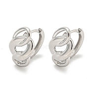 Chain-Shaped Brass Hoop Earrings, Real Platinum Plated, 15.5x10mm(EJEW-L211-009C-P)
