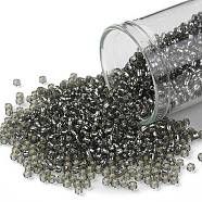 TOHO Round Seed Beads, Japanese Seed Beads, (29) Silver Lined Light Black Diamond, 11/0, 2.2mm, Hole: 0.8mm, about 1110pcs/10g(X-SEED-TR11-0029)