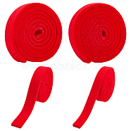 4 Rolls 2 Style Wool Felt Ribbon, for Chinese Zither Muffler, Silencer, Flat, FireBrick, 15~20x4mm, 10m/roll, 2 rolls/style(AJEW-BC0003-26)