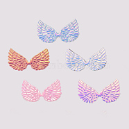 Glittery Angel Wings Patches, DIY Craft Applique Children Hair Accessories, Mixed Color, 36.5x64x1mm(DIY-WH0148-98-M)