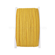 Cotton Braided Ribbons, with Card Paper, Gold, 5/8 inch(15mm), about 27.34 Yards(25m)/Card(MP-TAC0001-12D)